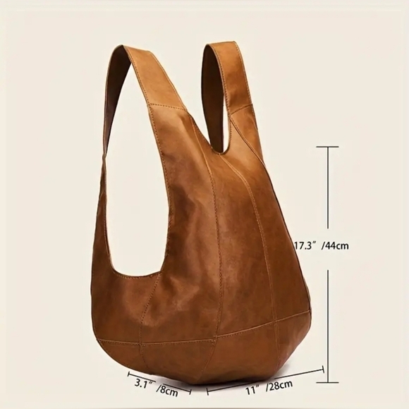 Rugged Vintage Leather Backpack - Oil-WaxedPU, Waterproof Daypack Unisex - Picture 8 of 8